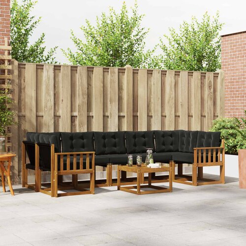  Set vanjskih sofa 8 kom. Prirodna i crna Cene