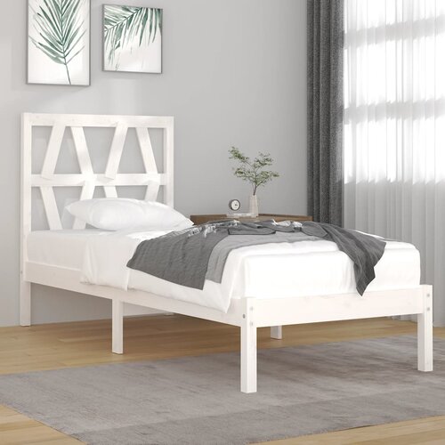  The Living Store Posteljni okvir bel iz trdne borovine 90x190 cm - Posteljni Okvir, (21453931) Slike