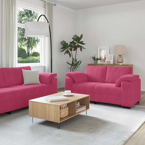  3-dijelni set sofa s jastucima vinsko crveni bar&amp;scaron;un - boja crnog vina 1 Slike