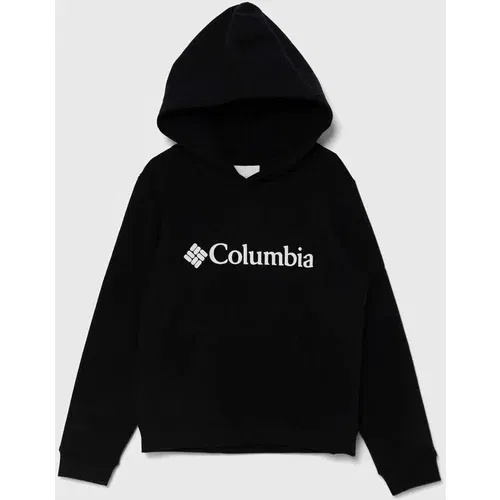 Columbia Otroški pulover Trek Hoodi črna barva, s kapuco