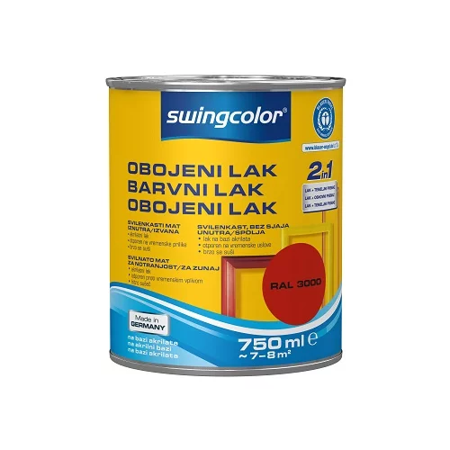 SWINGCOLOR Akrilni barvni lak (svilenkasto mat; barva: svetlo rdeča; 750 ml)