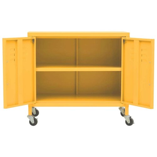 VidaXL Omara za shranjevanje gorčično rumena 60x35x49 cm jeklo Slike
