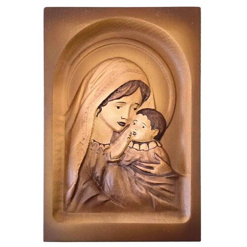  Drvena slika Djevice Marije s Isusom Kristom 25 x 36 cm Slike