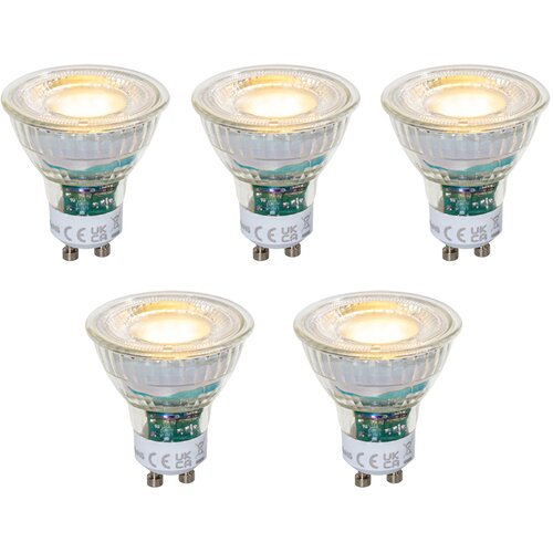 LUEDD Komplet 5 GU10 50mm zatemnitvenih LED žarnic prozornih 2,5W 450 lm 2700K Slike
