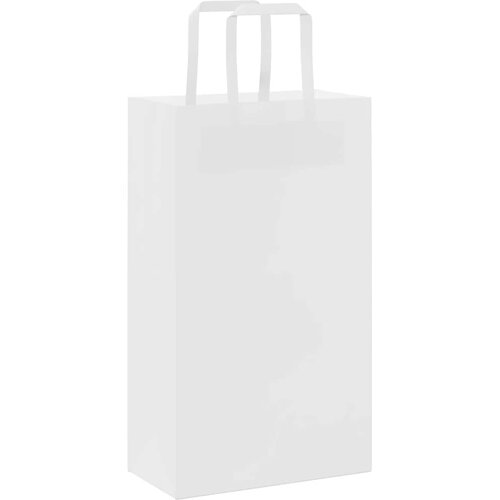 Papirnate vrećice 250 kom s ručkama bijele 21x11x36 cm Slike
