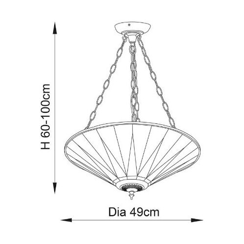  Endon 70754 - Luster na lancu Tiffany DARK STAR 3xE27/60W/230V prečnik 49 cm Slike