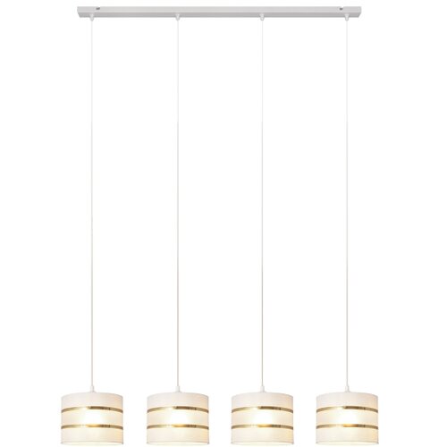  Luster na sajli HELEN 4xE27/15W/230V bela/zlatna Slike