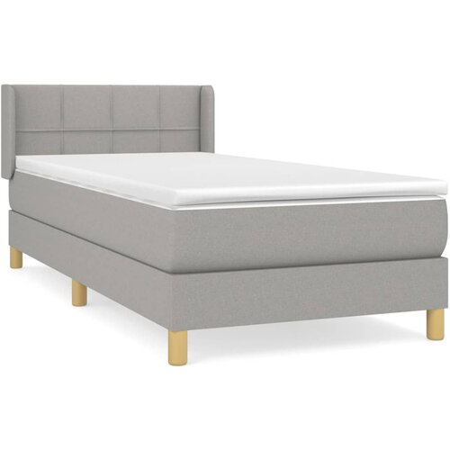 Maison Chic Box spring postelja - Vzmetna postelja z vzmetnico svetlo siva 80x200 cm blago SL20269, (21893458) Slike