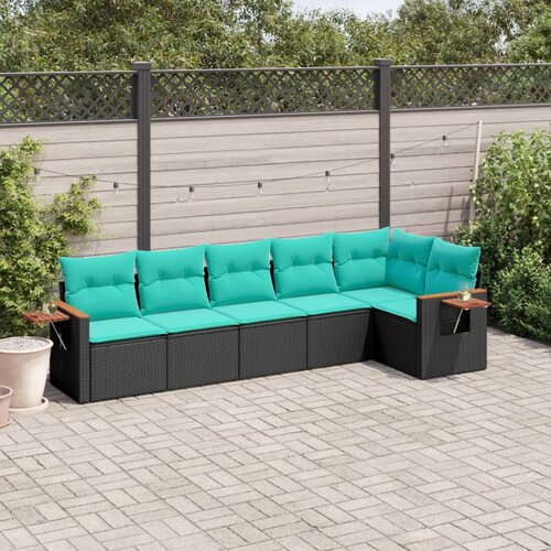 vidaXL 6-dijelni set vrtnih sofa od poliratana s jastucima crni Cijene