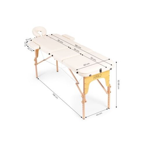 Modern Home Drveni masažni i rehabilitacioni sto, 3-sekcioni, sklopivi u kofer + torba Cene