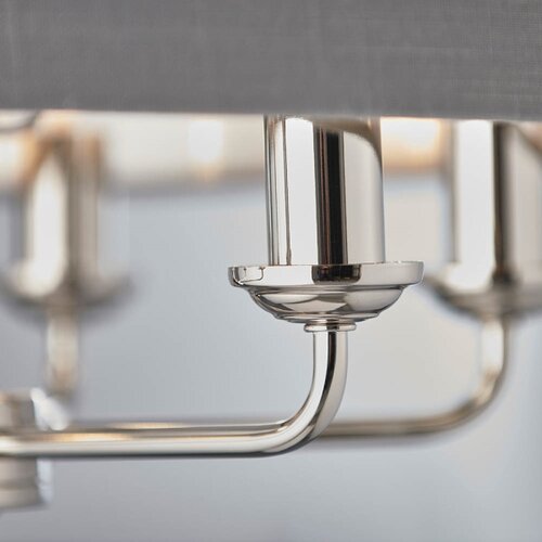  Endon 94373 - Luster na lancu HIGHCLERE 6xE14/40W/230V siva/sjajni hrom Slike