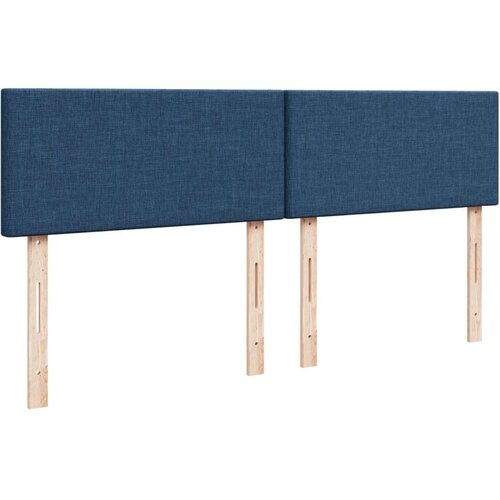 VidaXL Krevet s oprugama i madracem plavi 200 x 200 cm od tkanine Slike