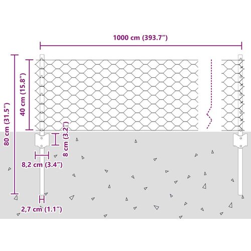  Ograde Stabljike 5 kom U-kanal Zelena 40 cm Čelik &amp;Scaron;esterokutna ograda Zelena 0.4x10 m Čelik Slike