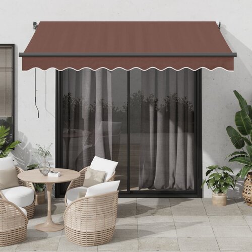 vidaXL Avtomatsko zložljiva tenda z LED rjava 300x250 cm Cene