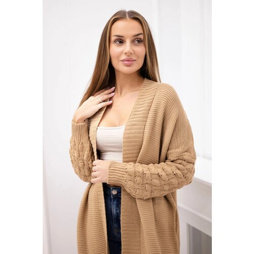 Kesi Sweater with bubbles on the camel sleeve Cene