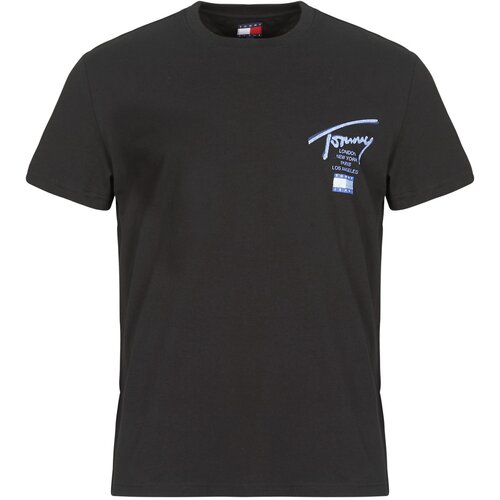 Tommy Jeans Majice s kratkimi rokavi TJM REG TOMMY SIGN CITY TEE EXT Črna Slike