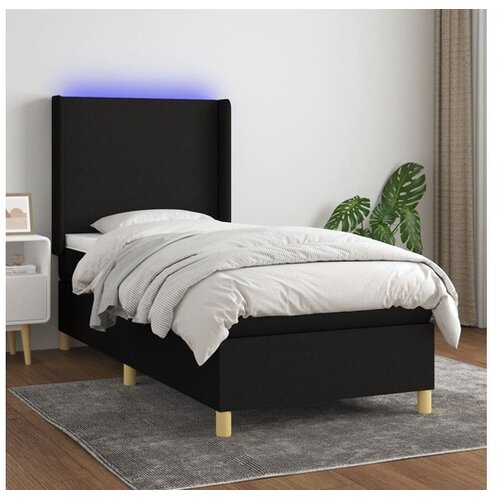  Box spring s madracem LED crni 80 x 200 cm od tkanine Cene