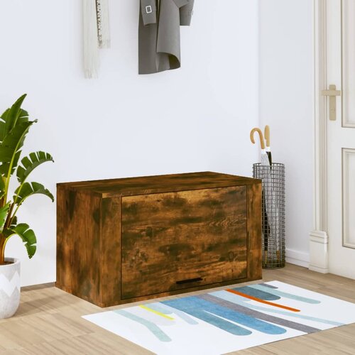 VidaXL Stenska omarica za čevlje dimljeni hrast 70x35x38 cm inž. les Slike