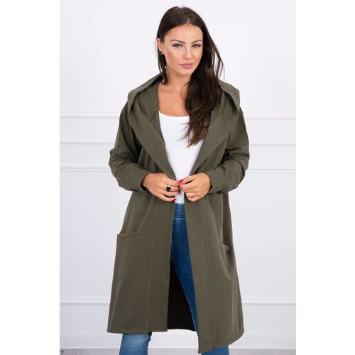 Kesi Oversize khaki cape with hood Slike
