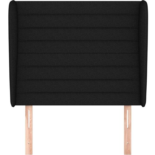  Uzglavlje s u&amp;scaron;ima crno 103x23x118/128 cm od tkanine Slike