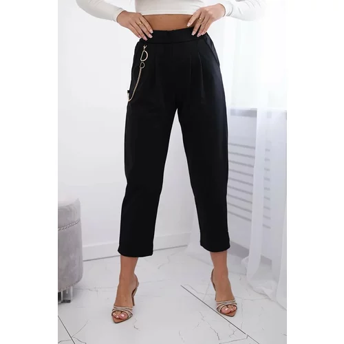 Kesi New Punto Trousers with Chain Black