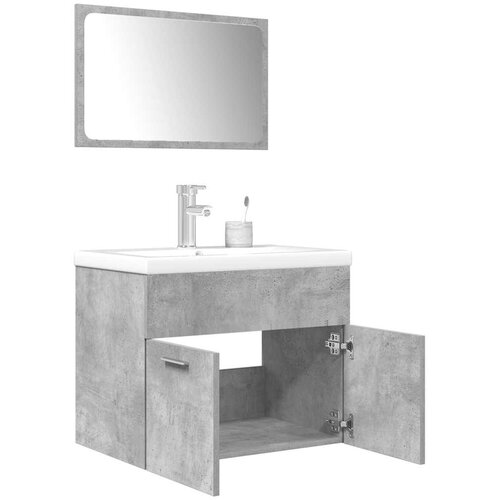  3-dijelni set kupaonskog namje&scaron;taja siva boja betona drveni 60 x 38.5 x 46 cm Cijene