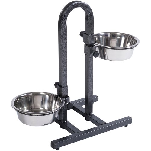 Zooplus U-pasji bar vklj. 2 posodi iz nerjavečega jekla - 2 x 1,8 l, &amp;Oslash; 21 cm, vi&amp;scaron;ina do 44 cm Slike
