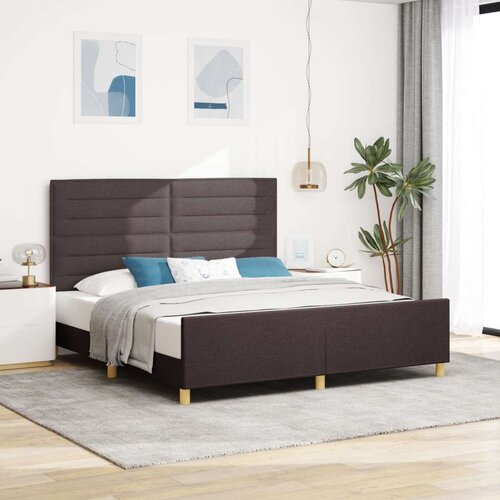 Postelja Temno Rjava 180x200 cm Tkanina, (22049797) Slike