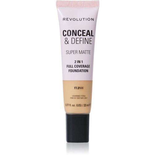 Makeup Revolution Conceal &amp;amp; Define matirajoči tekoči puder odtenek F7.2NW 23 ml Slike