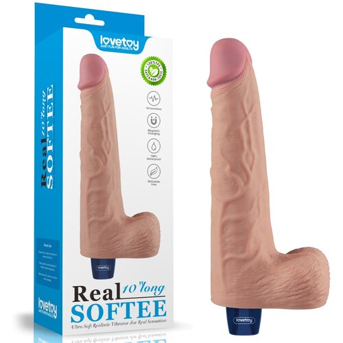 Lovetoy 2024 Vibracijski Penis Lovetoy Real Softee Flesh 10&amp;#039;&amp;#039; Slike
