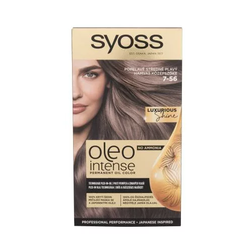 Syoss Oleo Intense Permanent Oil Color boja za kosu obojena kosa 50 ml Nijansa 7-56 ashy medium blonde za ženske