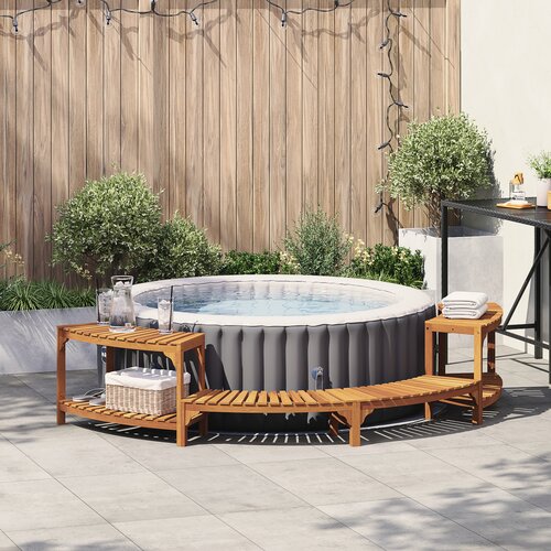 vidaXL okruženje za hot tub poluokruglo 272x120.5x55.5 cm čvrsto drvo akacije Cene