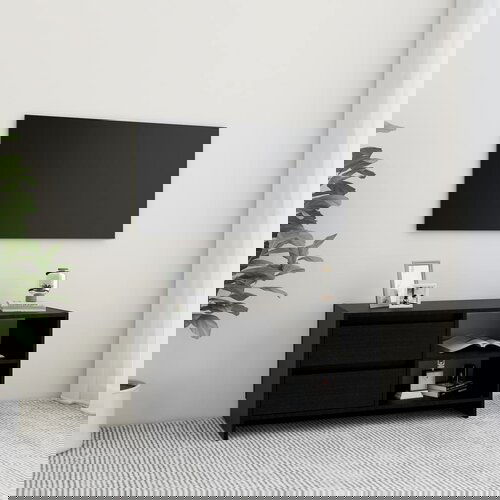 VidaXL TV omarica črna 80x31x39 cm trdna borovina Slike
