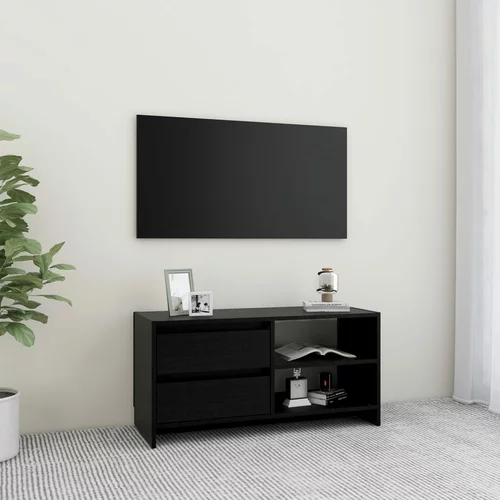 vidaXL TV ormarić crni 80 x 31 x 39 cm od masivne borovine