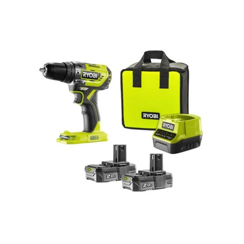 Ryobi aku udarna bušilica - odvijač u setu sa dvije baterije 2.0 Ah i punjačem 18V BRUSHLESS R18PD5-220S