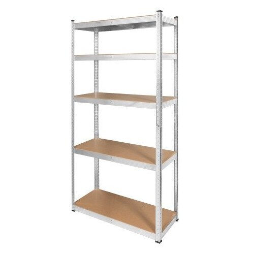 Rebel RB-1251 &amp;ndash; Metalni skladi&amp;scaron;ni regal s 5 polica, 180 &amp;times; 90 &amp;times; 40 cm, nosilnost 750 kg, srebrna Slike