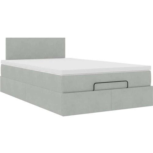VidaXL okvir za krevet s madraca svjetlosivi 120x190 cm bar&amp;scaron;unasti Slike