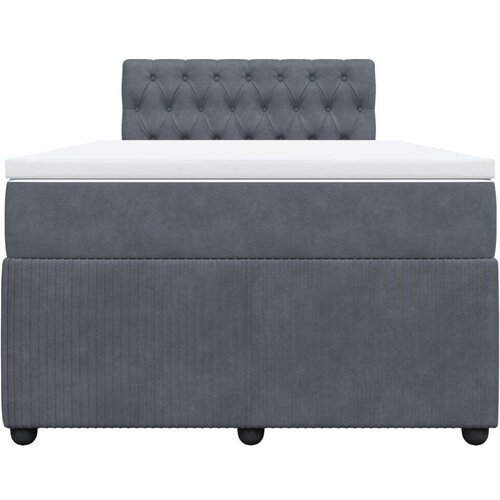 VidaXL Krevet box spring s madracem tamnosivi 120 x 190 cm bar&amp;scaron;un Slike