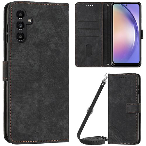 INORCO Ovitek za telefon za Samsung Galaxy A54 5G PU usnje z vtisnjenimi črtami in preklopnim ovitkom s stojalom za denarnico, (22034212) Cene