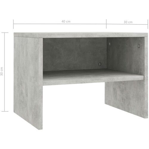  Noćni ormarići 2 kom boja betona 40x30x30 cm konstruirano drvo Slike