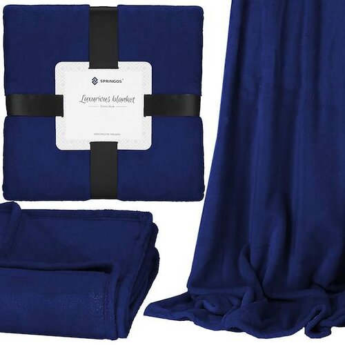Springos Odeja pli&amp;scaron;asta Luxurious 150 x 200cm temno modra, (20937579) Slike