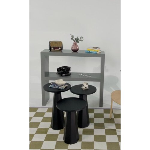 Hanah home Set klub stolova, Lilyum, 3 komada, Crni Cene