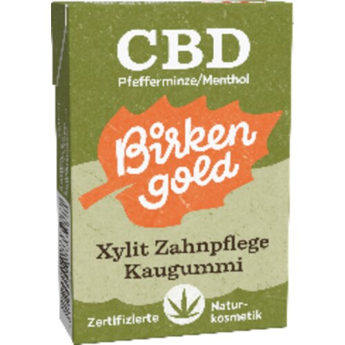 Birkengold CBD Xylitol žvakaća guma za zubnu njegu - paprena metvica/mentol - 28 g Cene