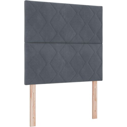 VidaXL Postelja z vzmetnico Temno siva 100x200 cm Žamet Slike