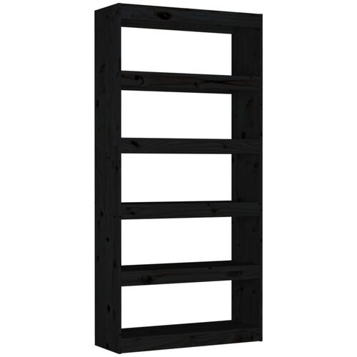 Maison Chic Knjižna omara - Knjižni regal črna 80x30x167,4 cm trdna borovina, (21726323) Cene