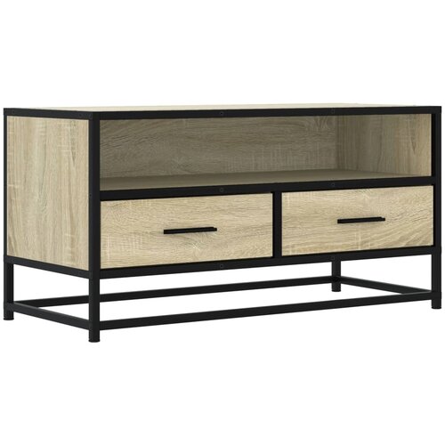 Maison Chic TV omarica - TV stojalo - Televizijska omarica sonoma hrast 80x34,5x40 cm inženirski les in kovina, (21698824) Cene