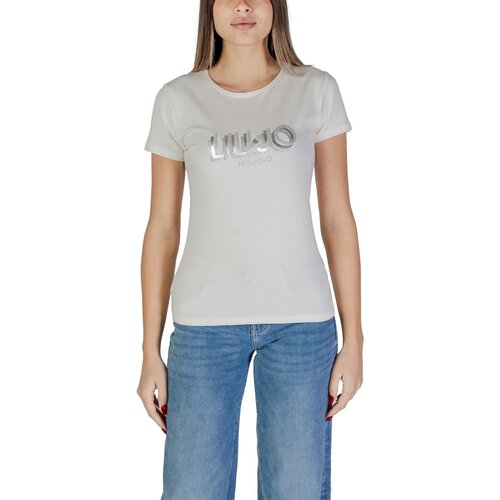 Liu Jo Majice s kratkimi rokavi ECS MODA M/C TA5214JS003 Bela Slike