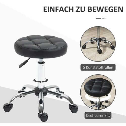  Set od 2 uredske stolice na kotačiće podesiva visina 48-63 cm crne Slike