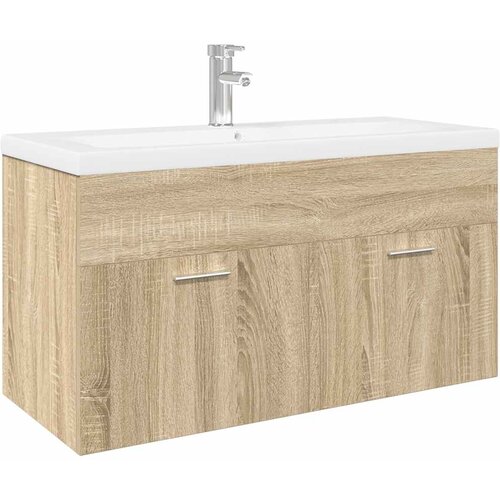 Maison Chic Kopalniška omarica - Kopalniški kabinet z umivalnikom sonoma hrast, (21758911) Cene