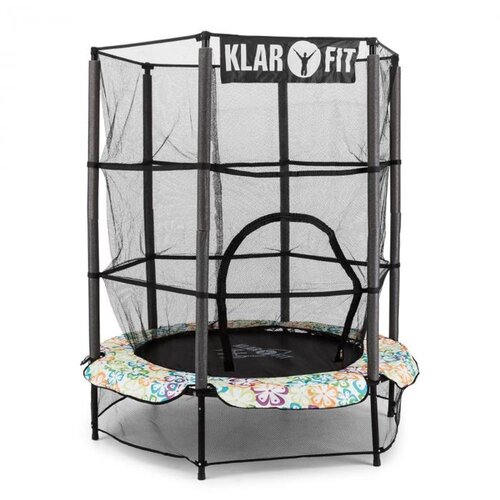 Klarfit rocketkid 4, 140 cm trampolin, sigurnosna mreža, bungee opruge, cvjetniuzorak Cijene